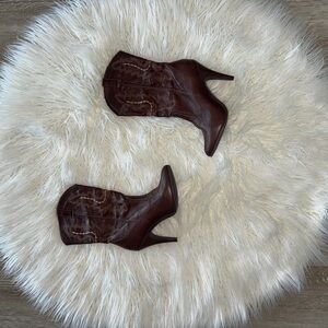 Ellie  Brown Leather Cowgirl Boots
